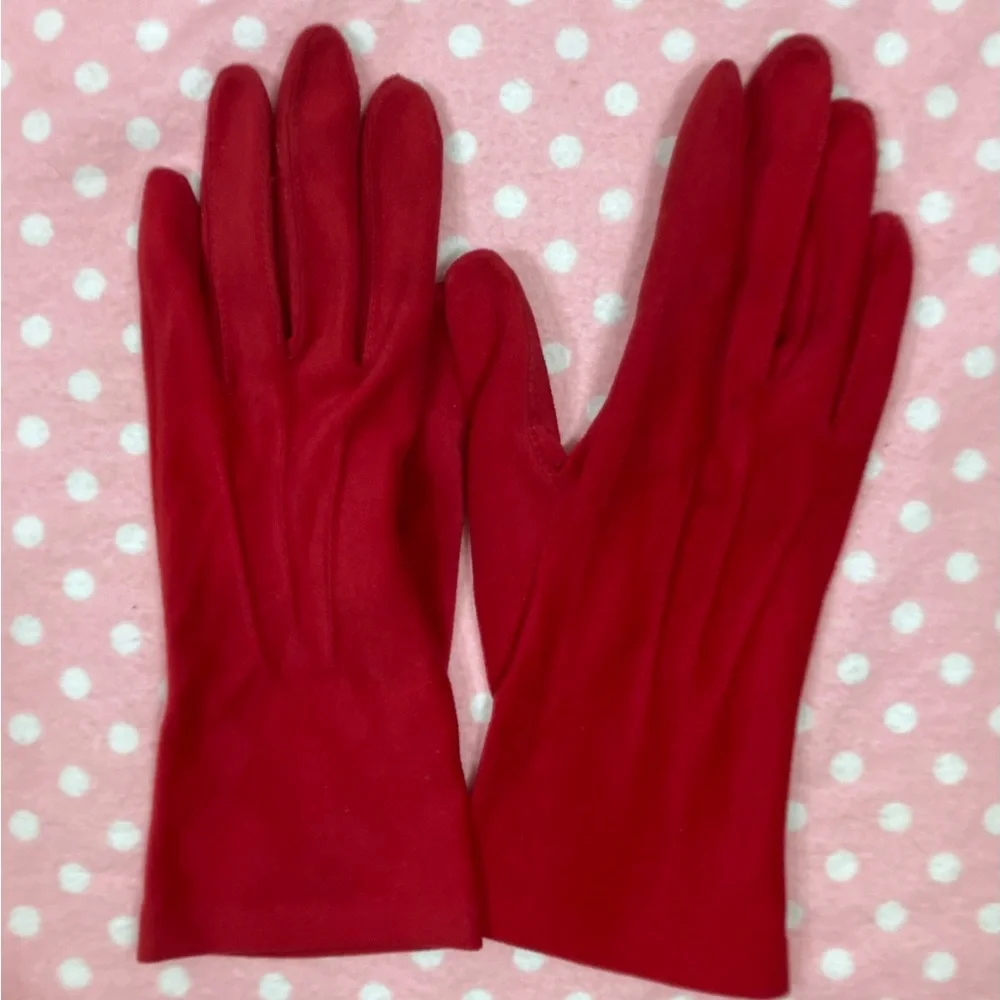 Vintage Anne Klein II Isotoner Red Gloves OS